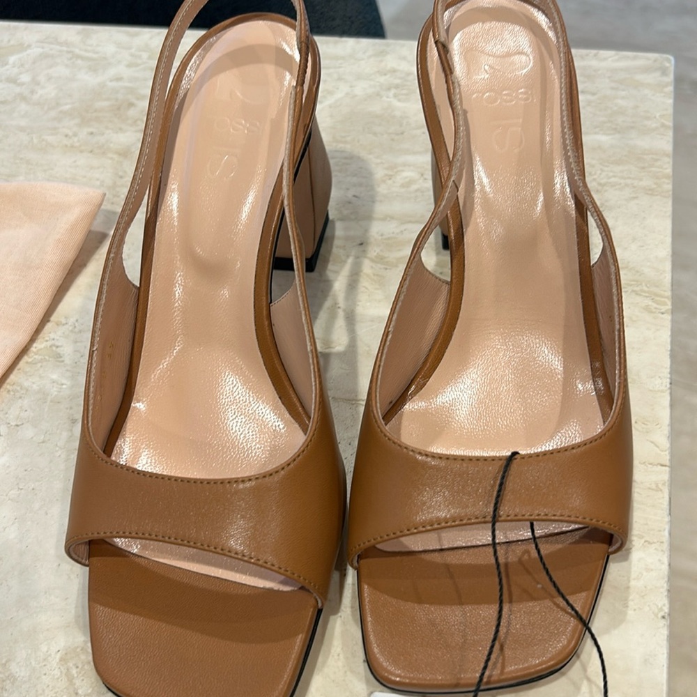 Sergio Rossi. Brand new. Never worn. Open toe and sling back. Leather